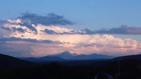 Mountain landscape at sunset. Aerial view Video stock 332557787