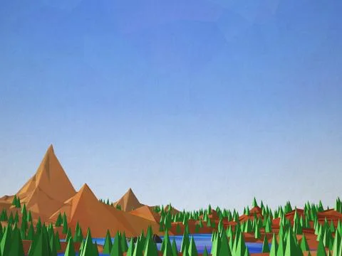 Mountain landscape at sunset Stock Illustration