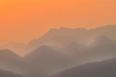 Mountain Landscape at Sunset Stock Photos