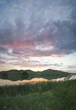 Mountain landscape, sunset Stock Photos