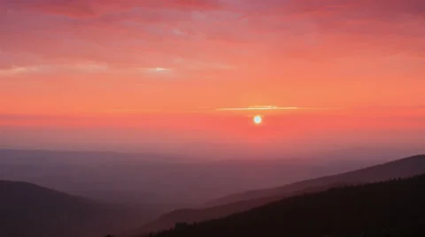 Mountain landscape, sunset. Time lapse. Stock Footage 48248435