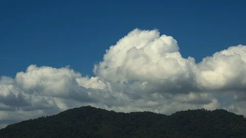 Mountain landscape time lapse of moving clouds in Thailand, Phuket. Stock Footage 120555036