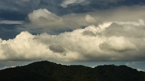 Mountain landscape time lapse of moving clouds in Thailand, Phuket. Stock Footage 120619122