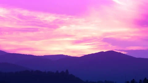 Mountain landscape. timelapse. 4K. evening. sunset. movement slider. Stock Footage 125560058