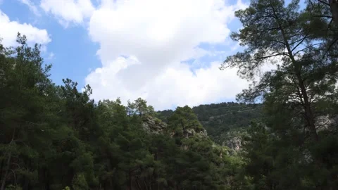Mountain landscape timelapse moving clouds in Canyon Stock Footage 131863809