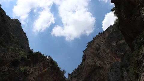 Mountain landscape timelapse moving clouds in Canyon Stock Footage 131873503