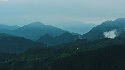 Mountain landscape timelapse moving clouds in Dhumakot, Uttrakhand, India. Stock Footage 144631453
