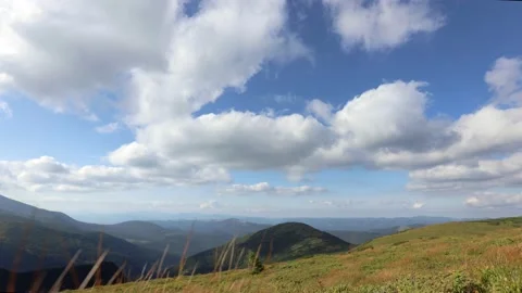Mountain landscape timelapse moving clouds in Ukraine. Stock Footage 166212157