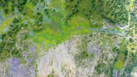 Mountain landscape. Top down. Aerial shot Stock Footage 121697700