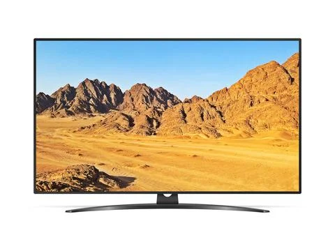 Mountain landscape on TV screen Stock Photos