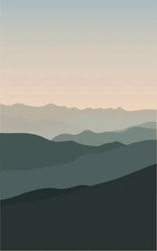 Mountain landscape. Vector of the mountain. Panoramic view. Stock Illustration