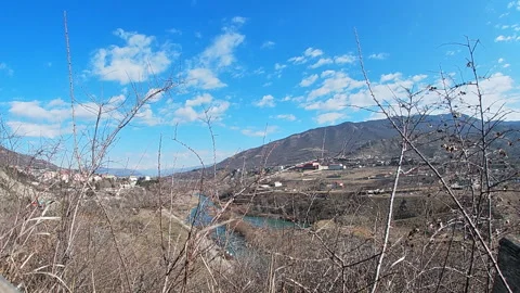Mountain landscape in the vicinity of Mtskheta, Georgia, Caucasus, winter. Stock Footage 296537698