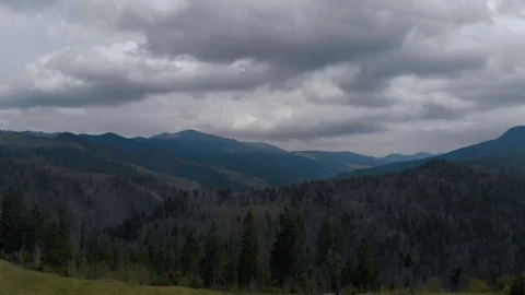 Mountain landscape view from above on a cloudy day. Stock Footage 123316088