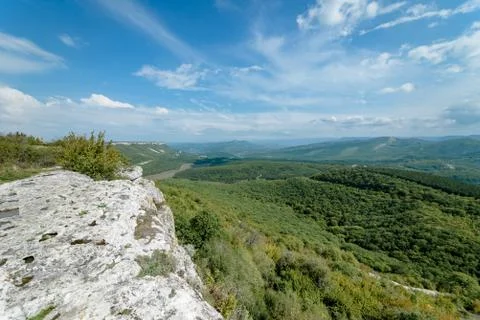 Mountain landscape, view from a height Stock Photos
