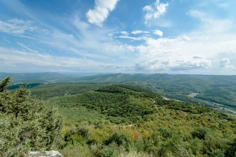 Mountain landscape, view from a height Stock Photos