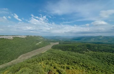 Mountain landscape, view from a height Stock Photos