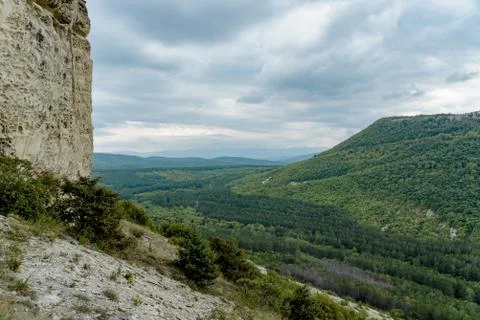 Mountain landscape, view from a height Stock Photos