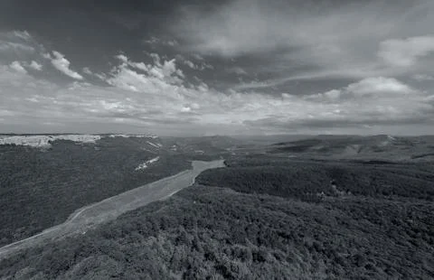 Mountain landscape, view from a height Fotos de archivo