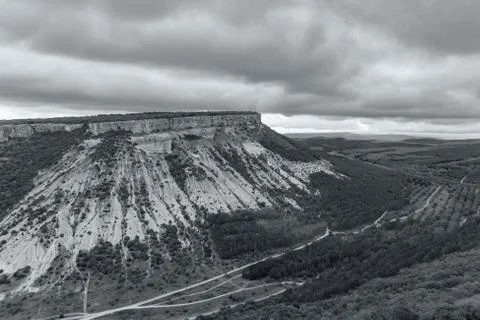Mountain landscape, view from a height Stock Photos