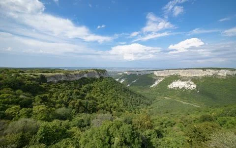 Mountain landscape, view from a height Stock Photos