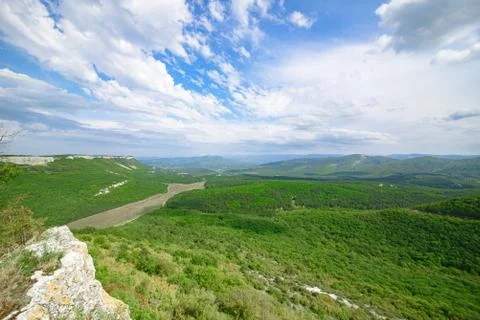 Mountain landscape, view from a height Фото