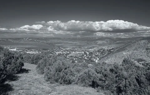 Mountain landscape, view from a height Stock Photos