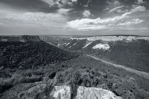 Mountain landscape, view from a height Stock-Fotos