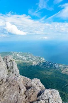 Mountain landscape, view from a height Stock Photos