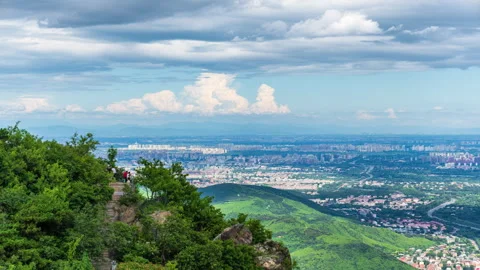 Mountain Landscape of West Beijing Infrastructure and Forest Canopy Stock Footage 337057850
