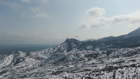 Mountain landscape in a winter cloudy day Stock Footage 105681046