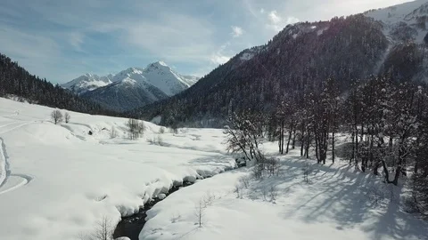 Mountain landscape at winter Stock Footage 126755167