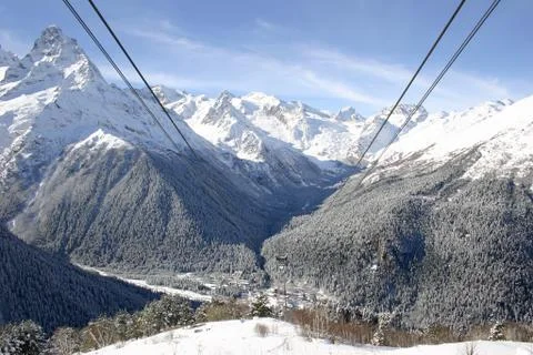 Mountain landscape in winter 写真素材