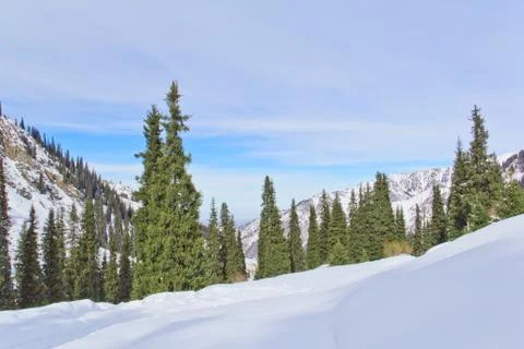 Mountain landscape winter Stock Photos