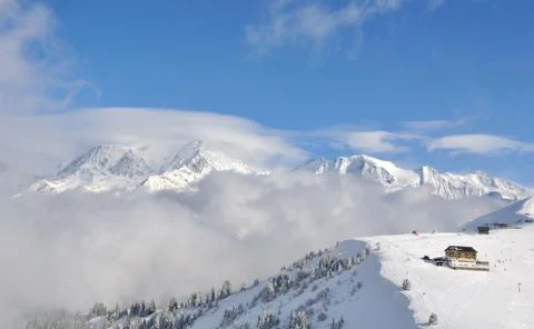 Mountain landscape in winter Stock Photos
