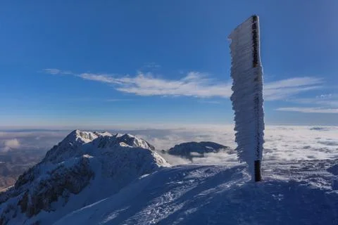 Mountain landscape in winter Stock Photos