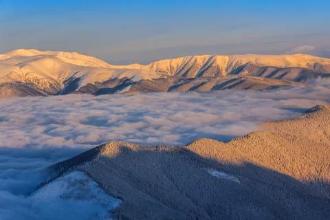 Mountain landscape in winter Stock Photos