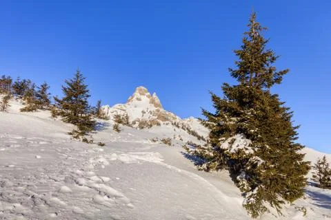 Mountain landscape in winter Stock Photos