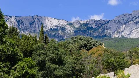 Mountain landscapes of the Crimea peninsula. Rocks. Stock Photos