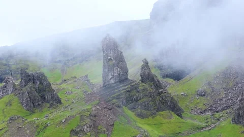 A mountain with a large rock on top Stock Footage 306419125