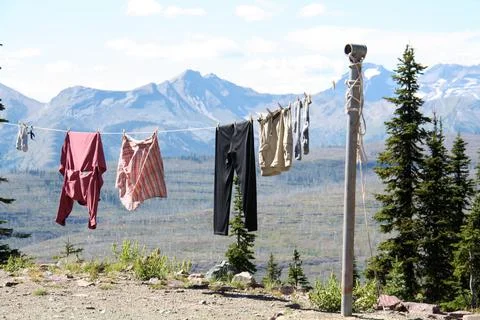 Mountain Laundry Line Stock Photos