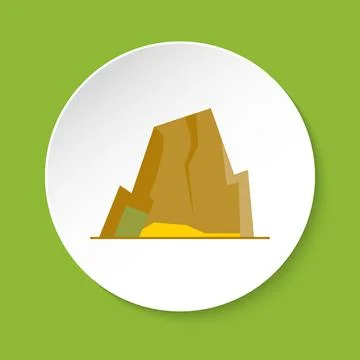 Mountain with ledges icon in flat style Illustrazione stock