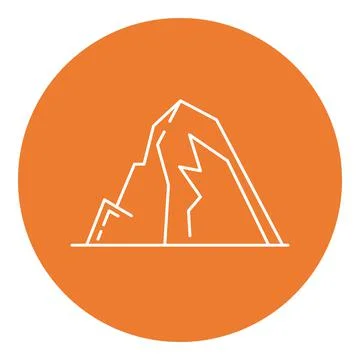 Mountain with ledges icon in thin line style Illustrazione stock