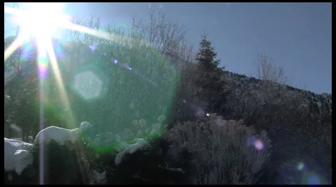 Mountain lens flair Stock Footage 1182256
