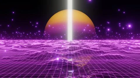 Mountain Light Retro Future イラスト素材