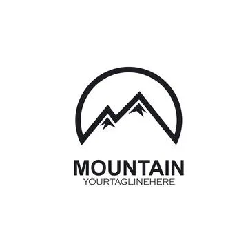 Mountain line circle  icon  vector illustration design concept Stock Illustration