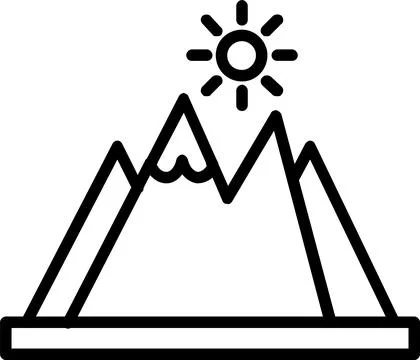 Mountain Line Icon Design Stock Illustration