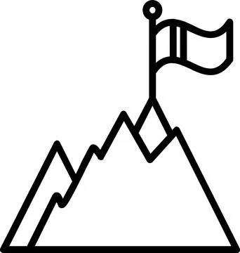 Mountain Line Icon Design Stock Illustration