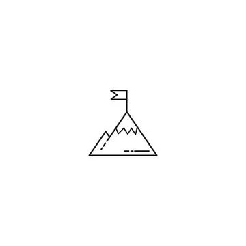 Mountain line icon, outline vector logo illustration, linear pictogram isol.. Stock Illustration