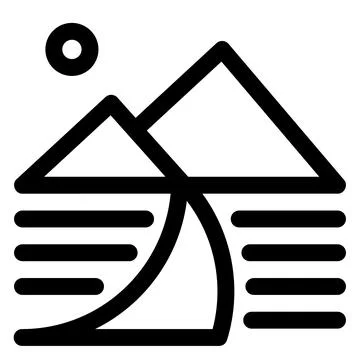 Mountain line icon vector illustration isolated on white background Stock Illustration