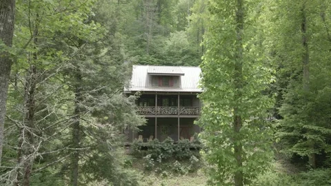 Mountain Log Cabin Stock Footage 258284342
